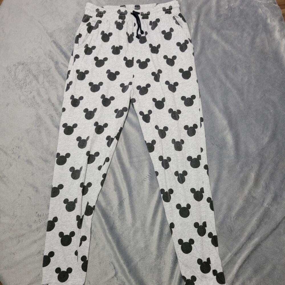 Divided Disney Mickey Mouse Pants Womens Small Grey Black Jogger Comfort Stretch